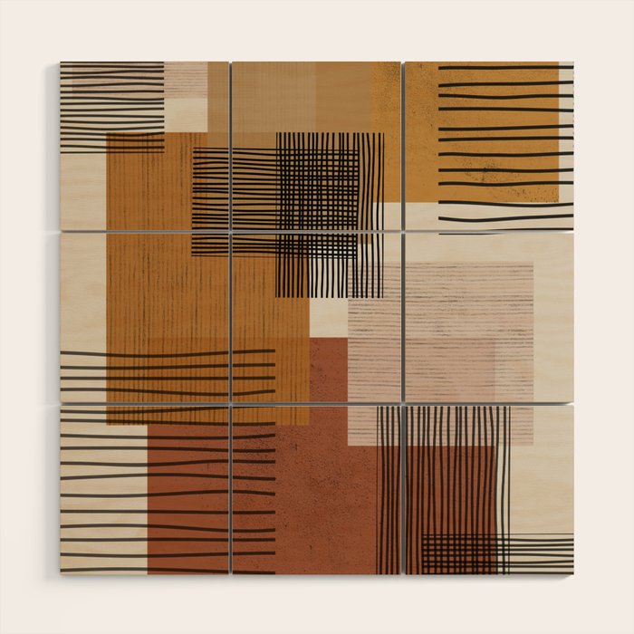 Modern Pattern Wood Wall Art Gallery Image 1