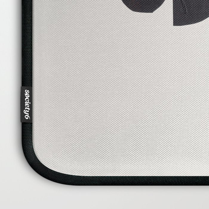 Black & White Minimalist Mid Century Paper collage Funky Black Ink Tribal Geometric by Ejaaz Haniff Laptop Sleeve Gallery Image 3