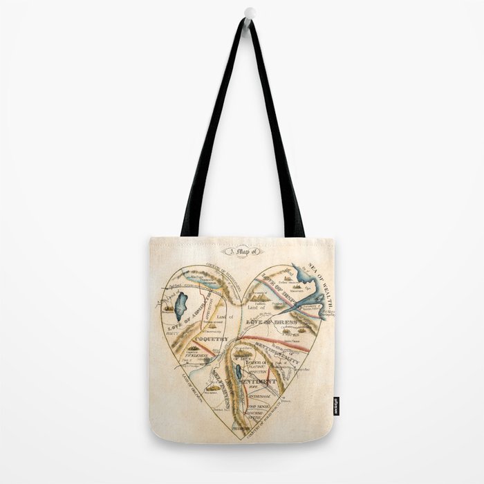"A Map of the Open Country of a Woman's Heart" by D. W. Kellogg (c. 1833-1842) Tote Bag Gallery Image 2