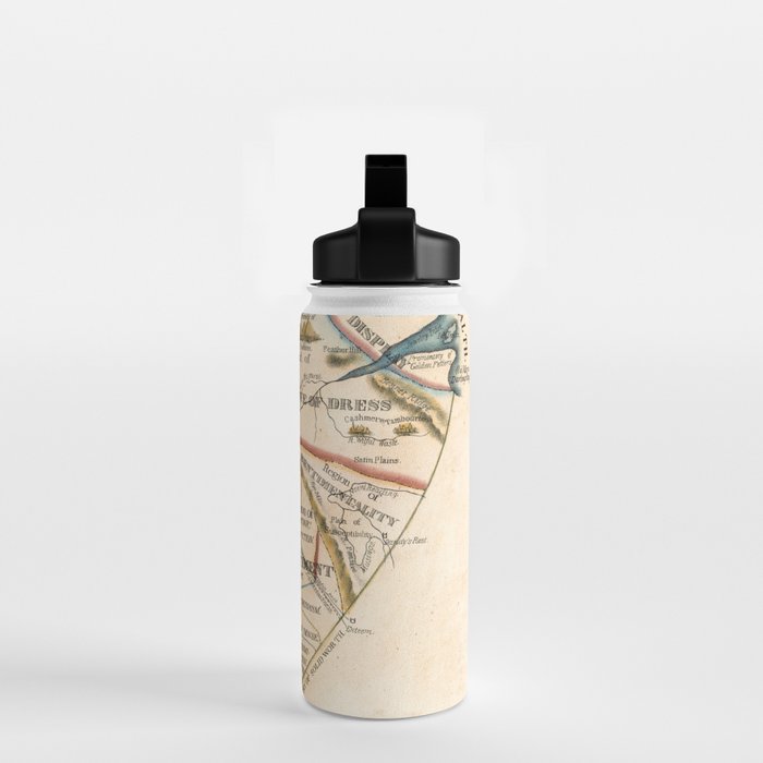 "A Map of the Open Country of a Woman's Heart" by D. W. Kellogg (c. 1833-1842) Water Bottle Gallery Image 2