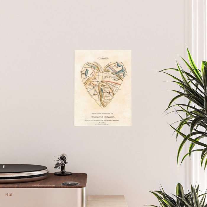 "A Map of the Open Country of a Woman's Heart" by D. W. Kellogg (c. 1833-1842) Poster Gallery Image 2