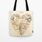 "A Map of the Open Country of a Woman's Heart" by D. W. Kellogg (c. 1833-1842) Tote Bag Gallery Image 1