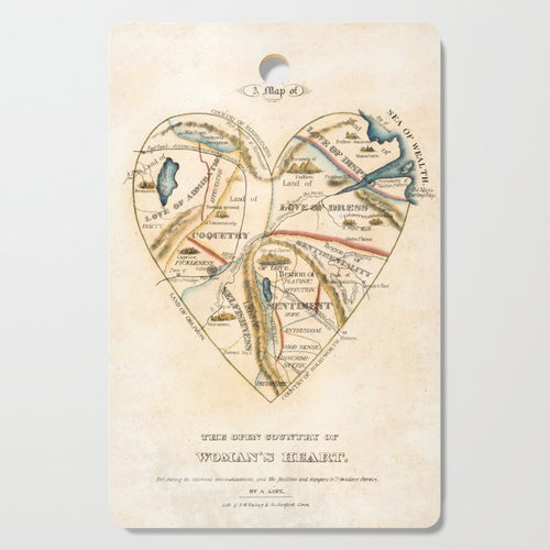 "A Map of the Open Country of a Woman's Heart" by D. W. Kellogg (c. 1833-1842) Cutting Board Gallery Image 1