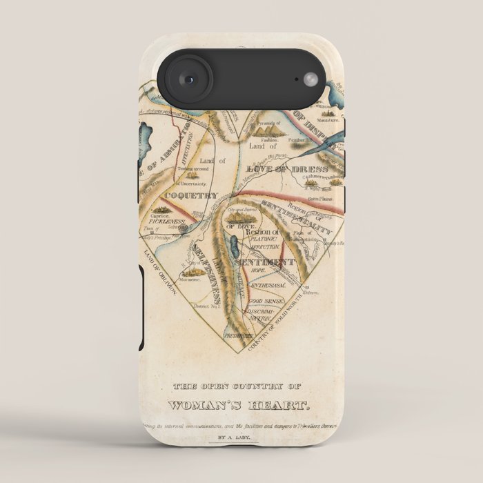 "A Map of the Open Country of a Woman's Heart" by D. W. Kellogg (c. 1833-1842) iPhone Case Gallery Image 2