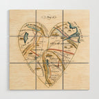 "A Map of the Open Country of a Woman's Heart" by D. W. Kellogg (c. 1833-1842) Wood Wall Art Gallery Image 1