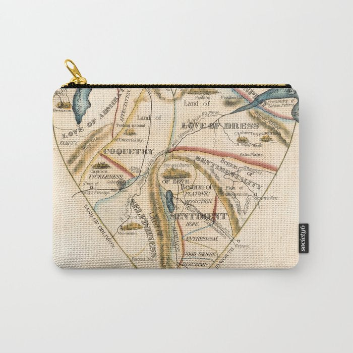 "A Map of the Open Country of a Woman's Heart" by D. W. Kellogg (c. 1833-1842) Carry All Pouch Gallery Image 1
