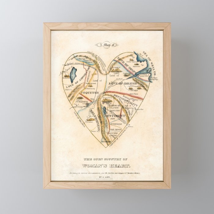 "A Map of the Open Country of a Woman's Heart" by D. W. Kellogg (c. 1833-1842) Mini Art Print Gallery Image 1