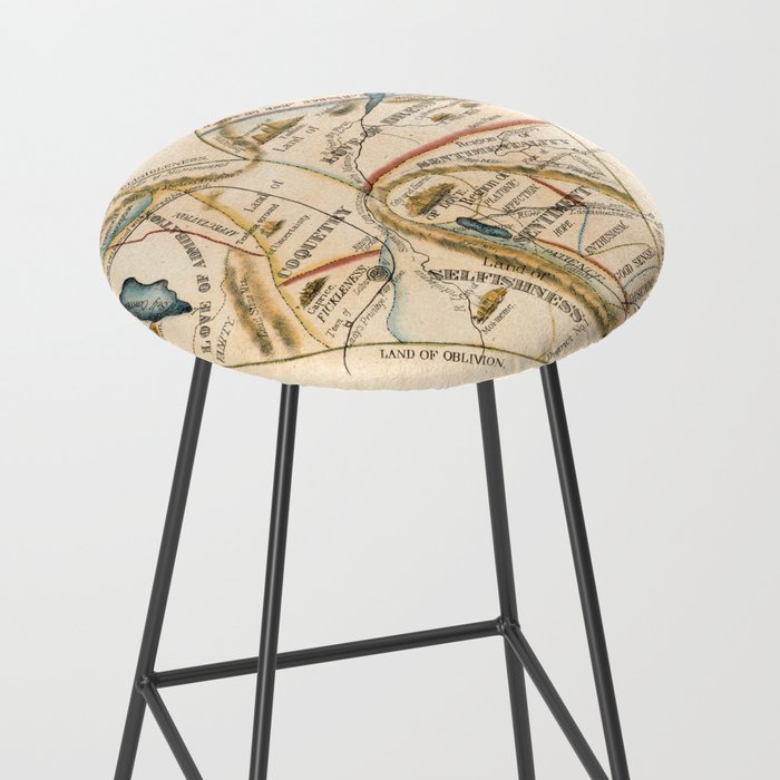 "A Map of the Open Country of a Woman's Heart" by D. W. Kellogg (c. 1833-1842) Stool Gallery Image 2