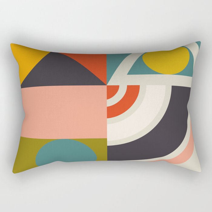 mid century bauhaus geometry abstract 2020 2 Rectangular Pillow Gallery Image 2