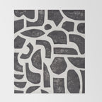 Linocut Abstract #3 Throw Blanket Gallery Image 2