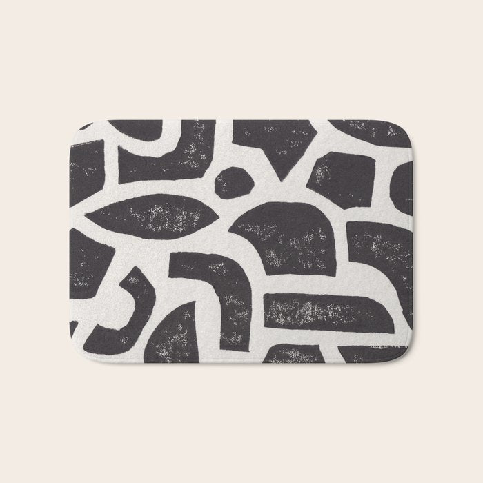 Linocut Abstract #3 Bath Mat Gallery Image 1