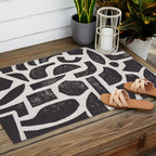 Linocut Abstract #3 Outdoor Rug Gallery Image 2