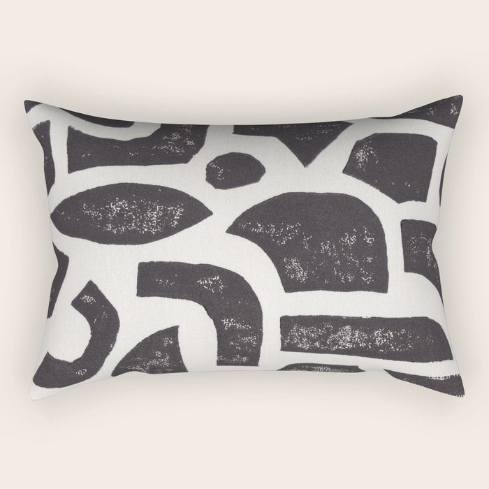 Linocut Abstract #3 Rectangular Pillow Gallery Image 2