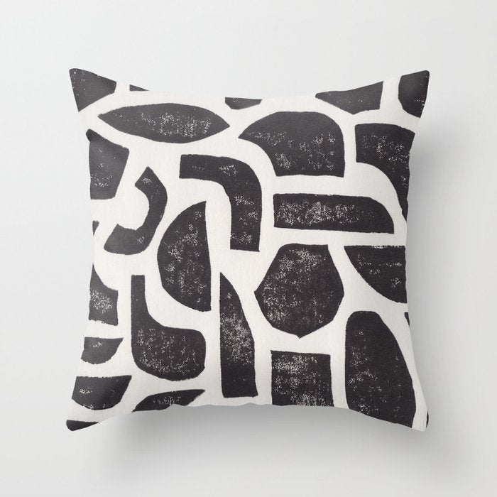 Linocut Abstract #3 Throw Pillow Gallery Image 6