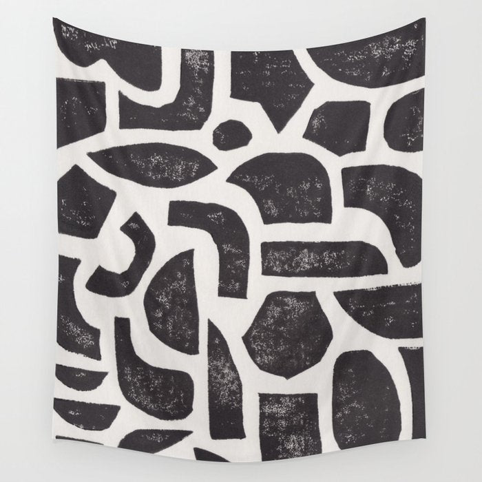 Linocut Abstract #3 Wall Tapestry Gallery Image 4