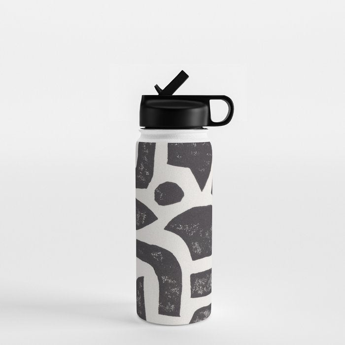 Linocut Abstract #3 Water Bottle Gallery Image 1