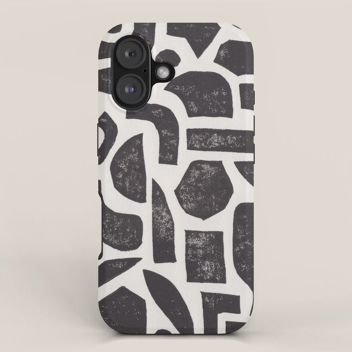 Linocut Abstract #3 iPhone Case Gallery Image 1