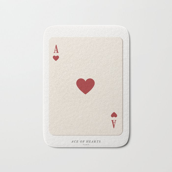 Ace of Hearts Playing Card Art Print Trendy Bath Mat Gallery Image 1