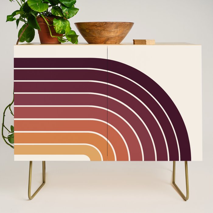 Gradient Arch III Warm Sunset Mid Century Modern Rainbow Credenza Gallery Image 1