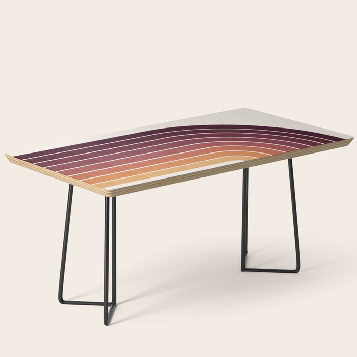 Gradient Arch III Warm Sunset Mid Century Modern Rainbow Coffee Table Gallery Image 1