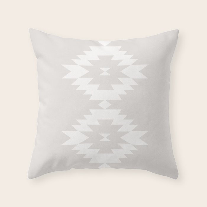 Southwestern Minimalism - Neutral Off White Throw Pillow Gallery Image 1