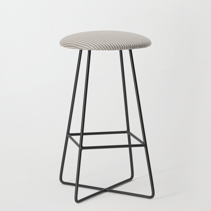 Minimal Arch LVII Vintage Creme and Black Modern Geometric Lines Stool Gallery Image 1