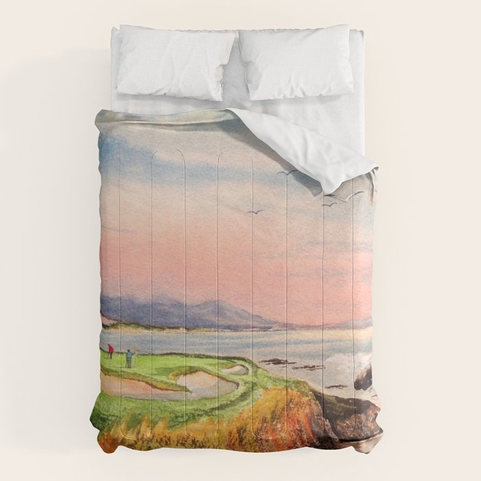 Pebble Beach Golf Course 7th Hole Comforter Gallery Image 1