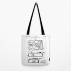 Record Player Patent - Vinyl Fan Music Lover Art - White Tote Bag Gallery Image 2