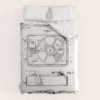 Record Player Patent - Vinyl Fan Music Lover Art - White Duvet Cover Gallery Image 6