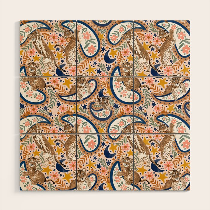  Leopard Cubs and Stars Wood Wall Art Gallery Image 1