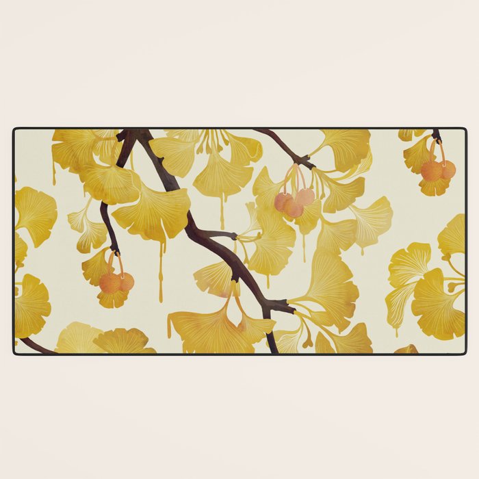 O Ginkgo in Yellow Desk Mat Gallery Image 3