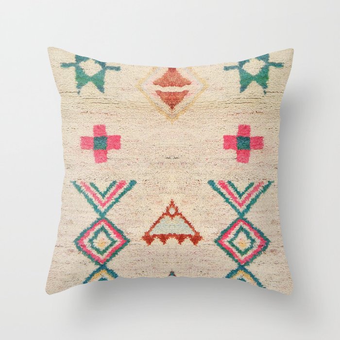 Vintage Moroccan Berber Carpet Throw Pillow Gallery Image 6