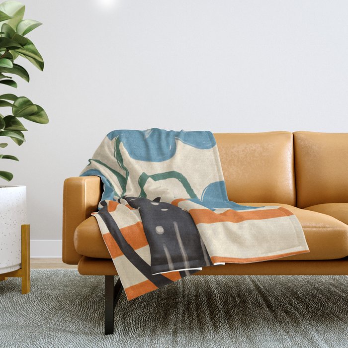 Modern Botanicals No. 1 Throw Blanket Gallery Image 1