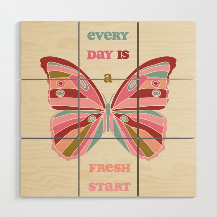 Every Day is a Fresh Start Butterfly Wood Wall Art Gallery Image 1