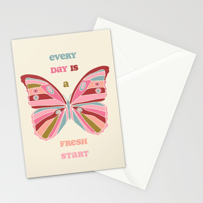 Every Day is a Fresh Start Butterfly Stationery Card Gallery Image 2