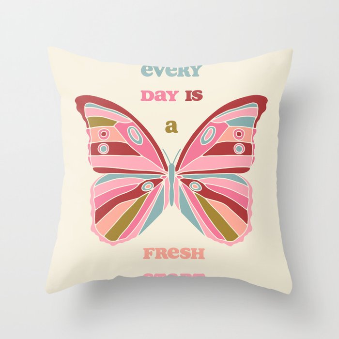 Every Day is a Fresh Start Butterfly Throw Pillow Gallery Image 6