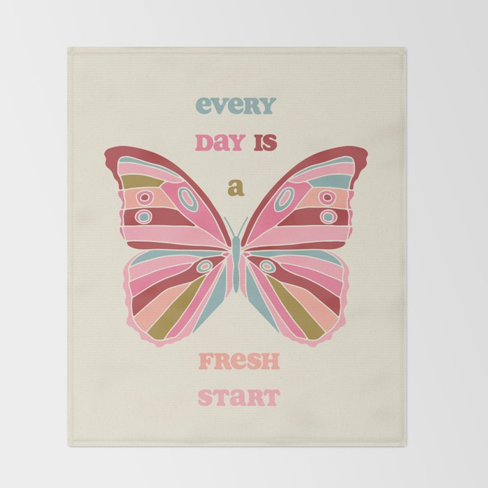 Every Day is a Fresh Start Butterfly Throw Blanket Gallery Image 2