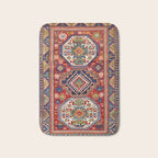 Three Medallion Kazak Southwest Caucasus Carpet Print Bath Mat Gallery Image 1