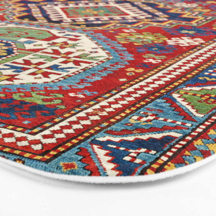 Three Medallion Kazak Southwest Caucasus Carpet Print Bath Mat Gallery Image 3