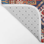 Three Medallion Kazak Southwest Caucasus Carpet Print Bath Mat Gallery Image 2