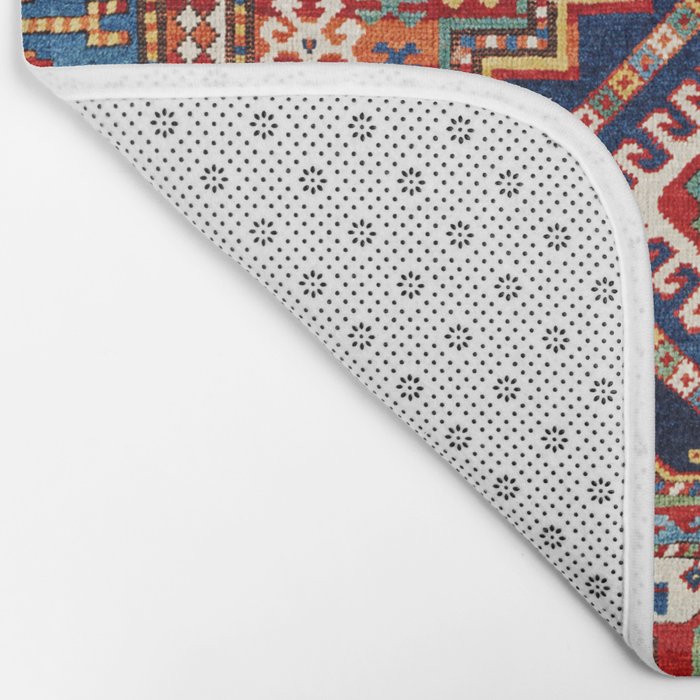 Three Medallion Kazak Southwest Caucasus Carpet Print Bath Mat Gallery Image 2