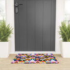 Diverse people in halloween costume pattern Welcome Mat Gallery Image 3