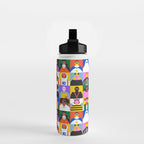 Diverse people in halloween costume pattern Water Bottle Gallery Image 2