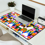 Diverse people in halloween costume pattern Desk Mat Gallery Image 2