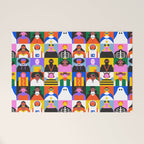 Diverse people in halloween costume pattern Welcome Mat Gallery Image 1