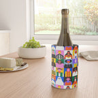 Diverse people in halloween costume pattern Wine Chiller Gallery Image 4