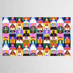 Diverse people in halloween costume pattern Tablecloth Gallery Image 2