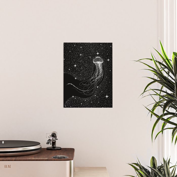 starry jellyfish (Black Version) Poster Gallery Image 2