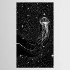 starry jellyfish (Black Version) Tablecloth Gallery Image 2