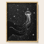 starry jellyfish (Black Version) Serving Tray Gallery Image 1